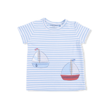 Bubbly Sailboat Stripe - Crew Neck Tee with Cargo Short