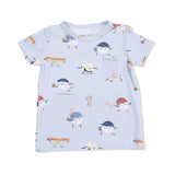 Baseballs Playing Baseball - Crew Neck Tee with Casual Short