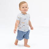 Baseballs Playing Baseball - Crew Neck Tee with Casual Short