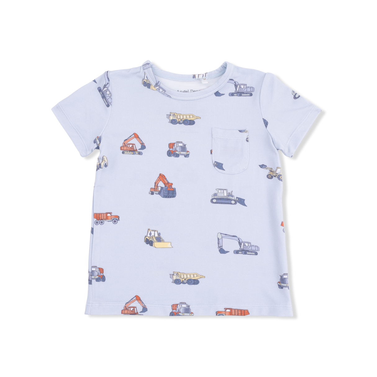 Construction Vehicles - Crew Neck Tee with Casual Short