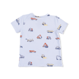Construction Vehicles - Crew Neck Tee with Casual Short
