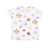 Sunny Sandcastles - Crew Neck Tee with Casual Short