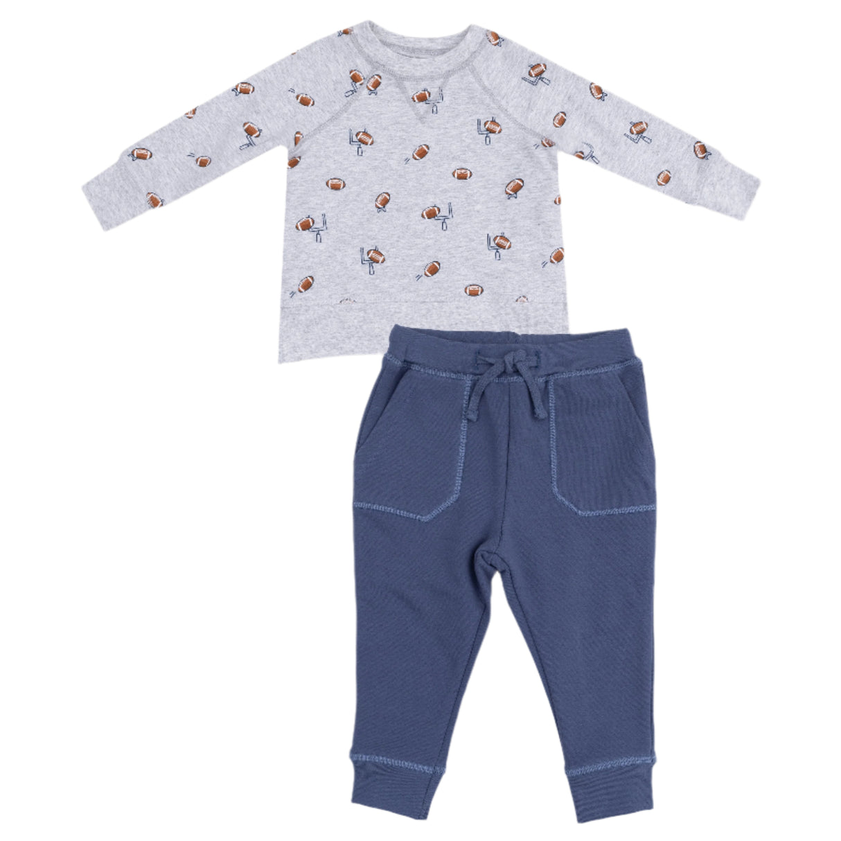 Raglan Sweatshirt and Jogger Set - Football Field Goal - HoneyBug 