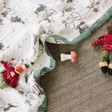 Cotton Muslin Baby Quilt - Snow Day - HoneyBug 