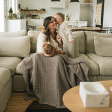 Cotton Muslin Quilted Throw - Mocha - HoneyBug 