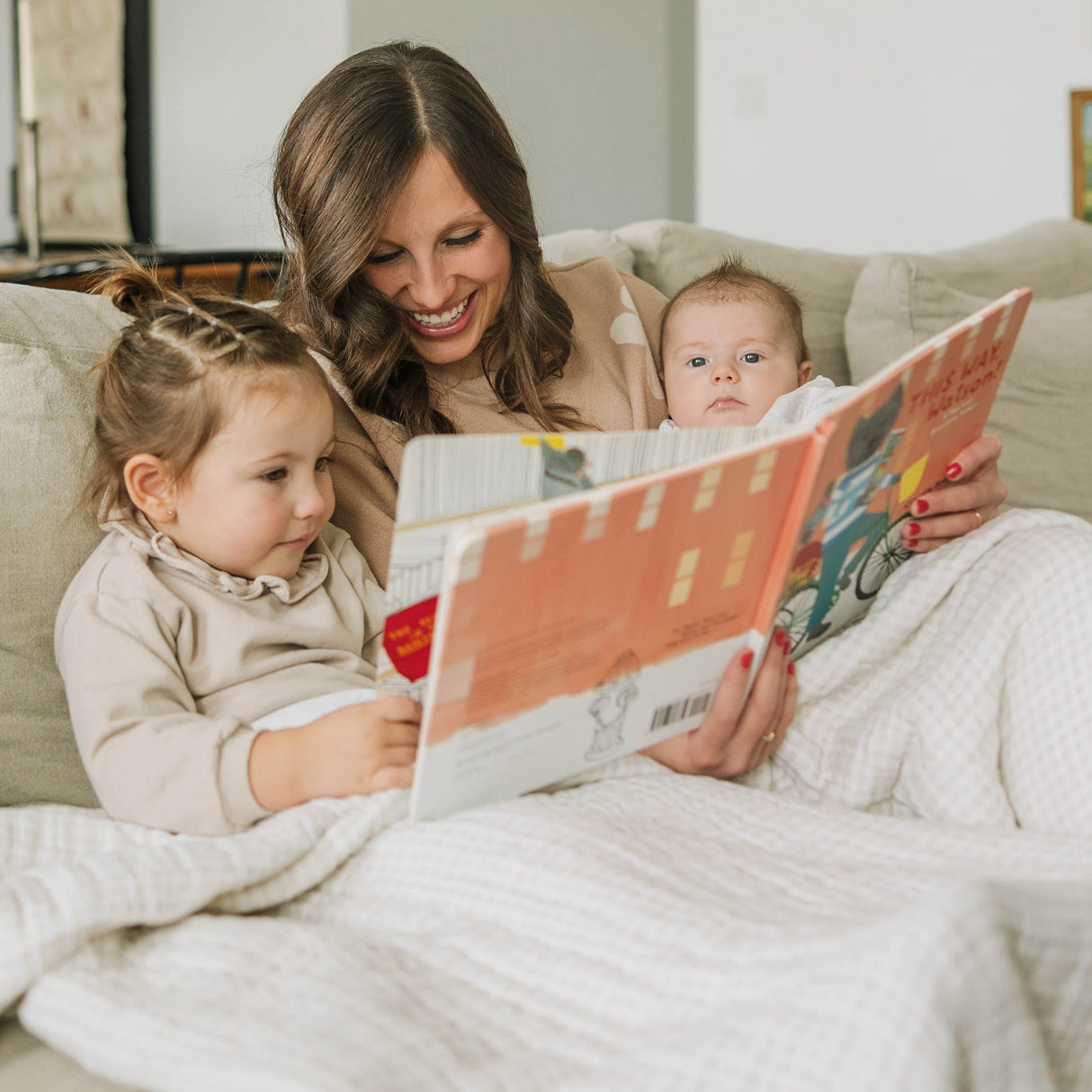 Cotton Muslin Quilted Throw - Tan Gingham - HoneyBug 