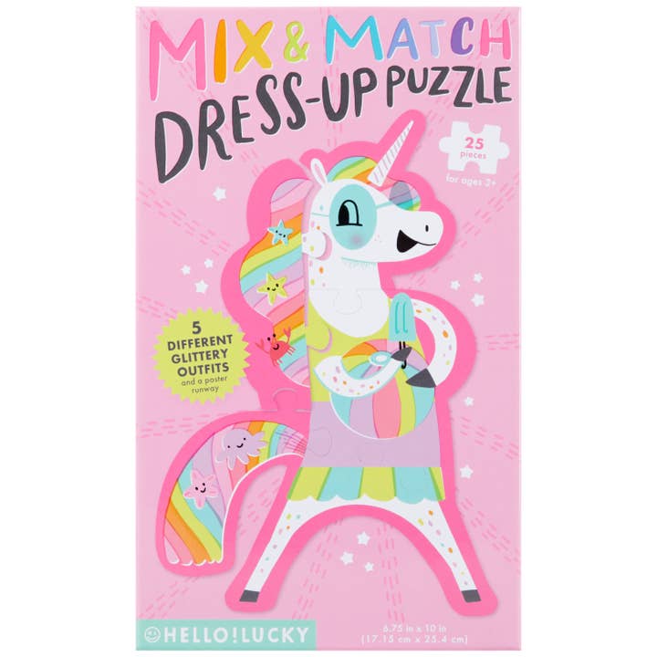 Hello!Lucky Dress Up Unicorn Puzzle - HoneyBug 