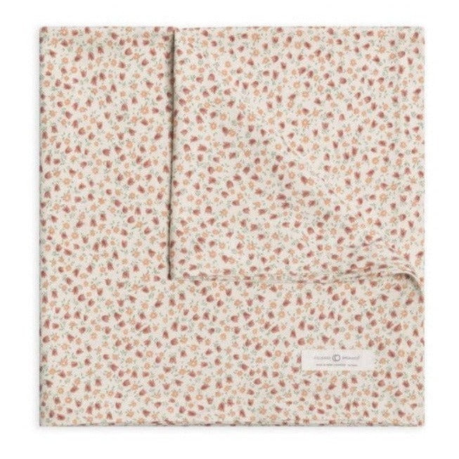 Organic Baby Swaddle Blanket - Joy Floral / Berry - HoneyBug 