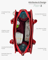 The Montrose Diaper Bag Tote - Cardinal