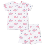 Bubbly Whale with Bow  Pink - Loungewear Short Set