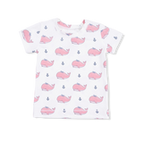 Bubbly Whale with Bow  Pink - Loungewear Short Set