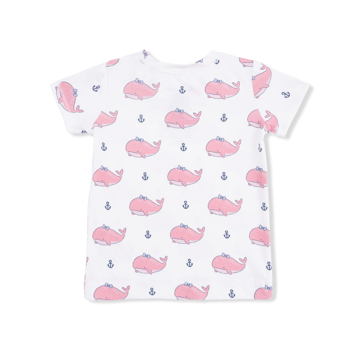 Bubbly Whale with Bow  Pink - Loungewear Short Set