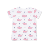 Bubbly Whale with Bow  Pink - Loungewear Short Set