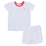Baseball Stripe - Loungewear Short Set