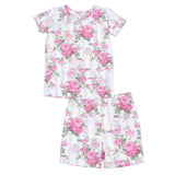 Cabbage Rose Stripe - Loungewear Short Set