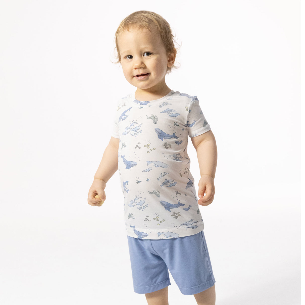 Watercolor Blue Whales - Loungewear Short Set