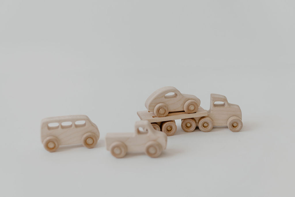 Wooden Cars + Truck + Ramp