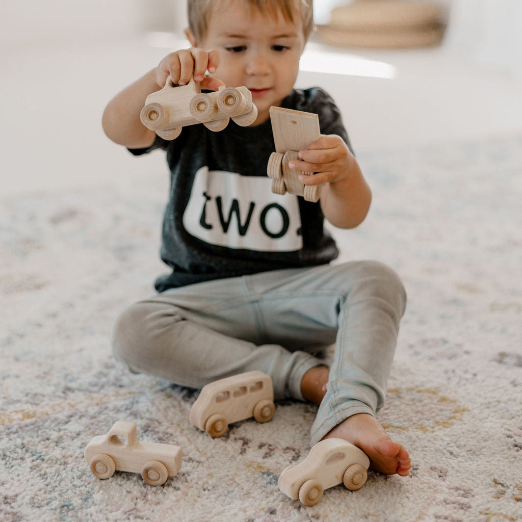 Wooden Cars + Truck + Ramp