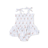Heirloom Rose Stripe - Smocked Bubble with Skirt