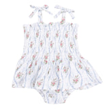 Heirloom Rose Stripe - Smocked Bubble with Skirt