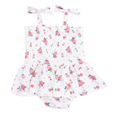 Pink Rosettes - Smocked Bubble with Skirt