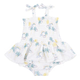 Palm Trees and Rainbows - Smocked Bubble with Skirt