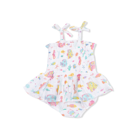 Sunny Coral Reef Fish - Smocked Bubble with Skirt
