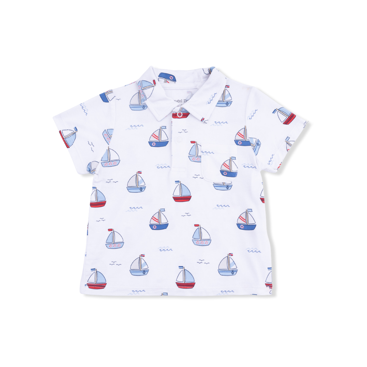 Bubbly Sailboats Blue - Polo with Casual Short