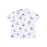 Bubbly Sailboats Blue - Polo with Casual Short