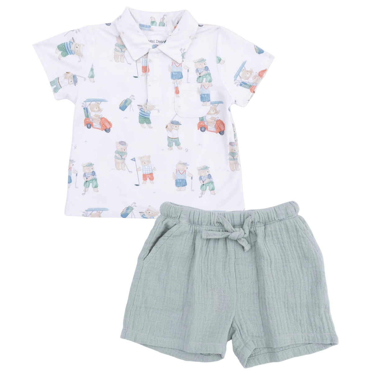 Golfing Teddy Bears - Polo with Casual Short