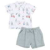 Golfing Teddy Bears - Polo with Casual Short
