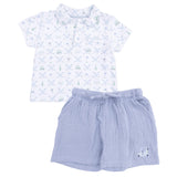 Golf Trellis Blue - Polo with Casual Short