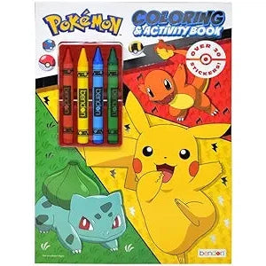 Pokemon Coloring and Activity Book with Crayons - HoneyBug 