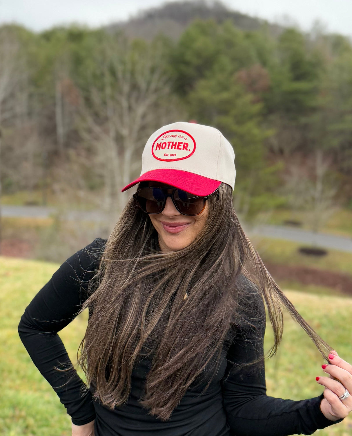 VINTAGE Mother Canvas Patch Hat - Red/Cream - HoneyBug 