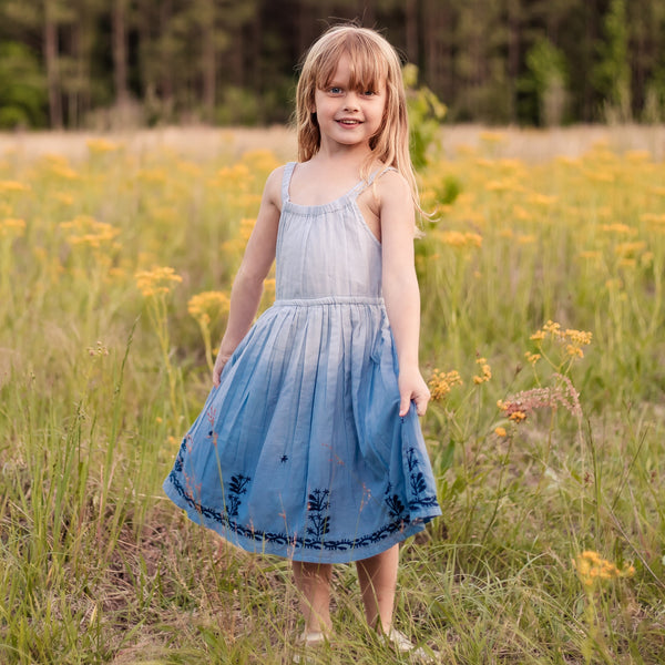 leila dress in blue - HoneyBug 