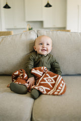 Rust Alpine Plush Blanket - HoneyBug 