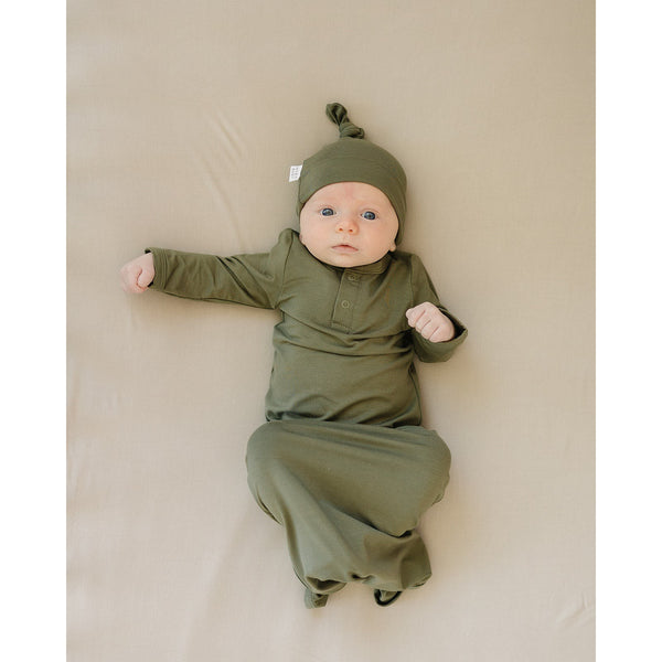 Olive Bamboo Knot Gown - HoneyBug 