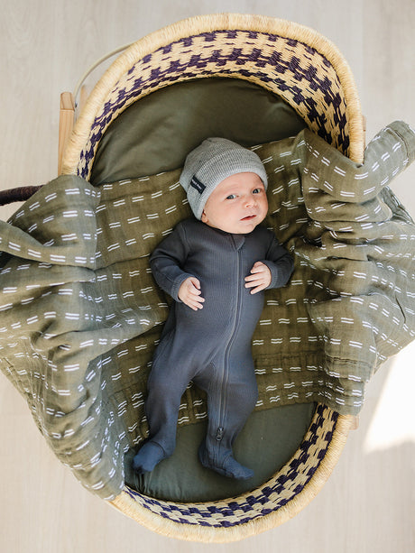 Light Grey Mebie Baby Beanie - HoneyBug 