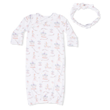 Carousel with Bows - Kimono Gown & Knot Headband