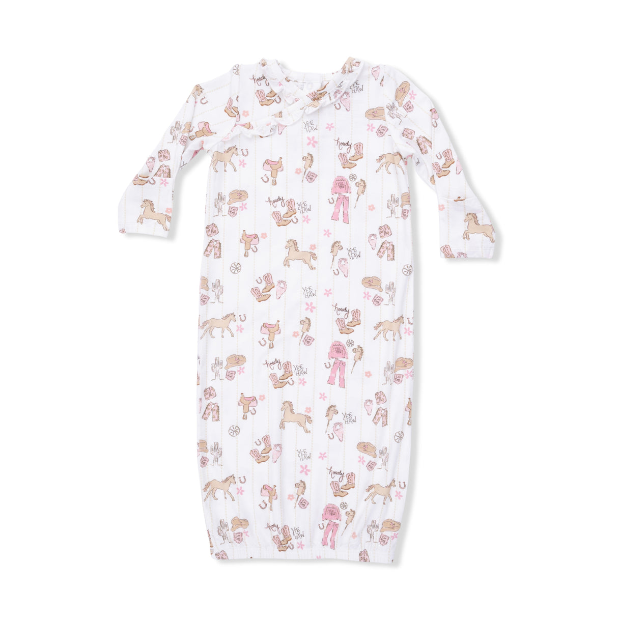 Cowgirl Nursery - Kimono Gown & Ruffle Knotted Hat