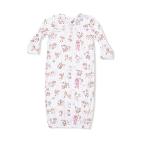 Cowgirl Nursery - Kimono Gown & Ruffle Knotted Hat