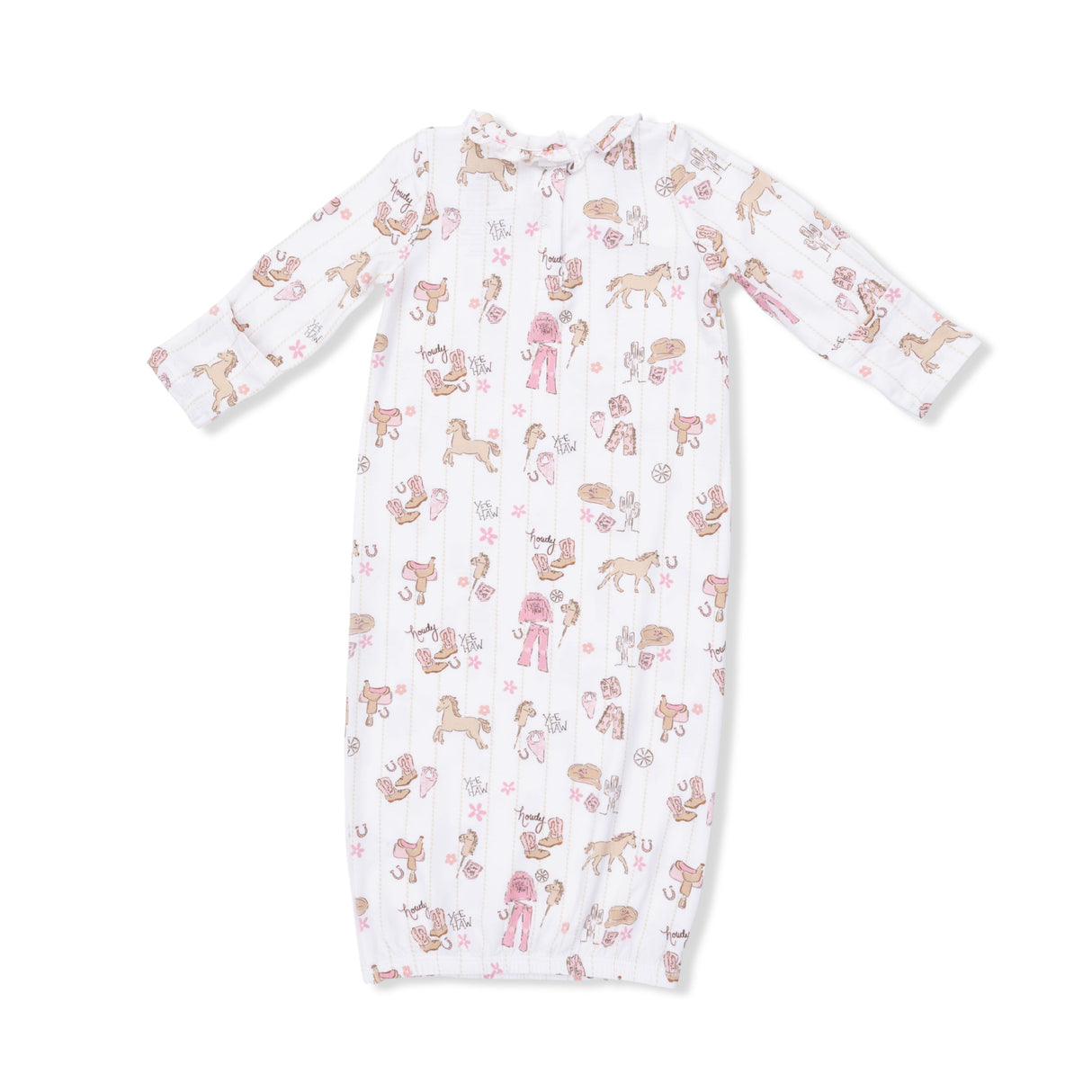 Cowgirl Nursery - Kimono Gown & Ruffle Knotted Hat