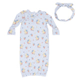 Country Stitch Floral - Kimono Gown & Knot Headband