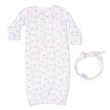 Dainty Buds and Bows - Kimono Gown & Knot Headband