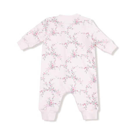 Baseball Collar Romper with Front Placket - Antoinette Floral - HoneyBug 