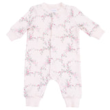 Baseball Collar Romper with Front Placket - Antoinette Floral - HoneyBug 
