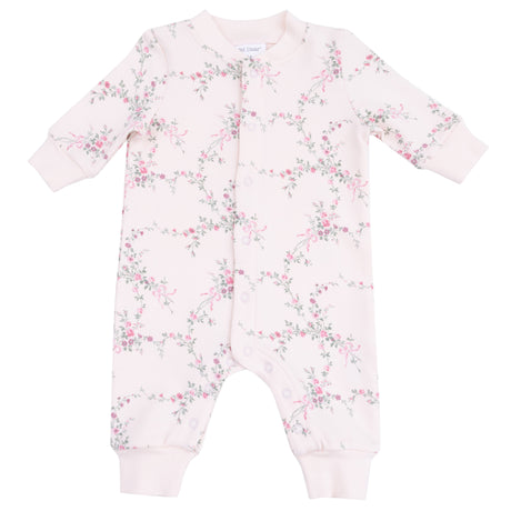 Baseball Collar Romper with Front Placket - Antoinette Floral - HoneyBug 