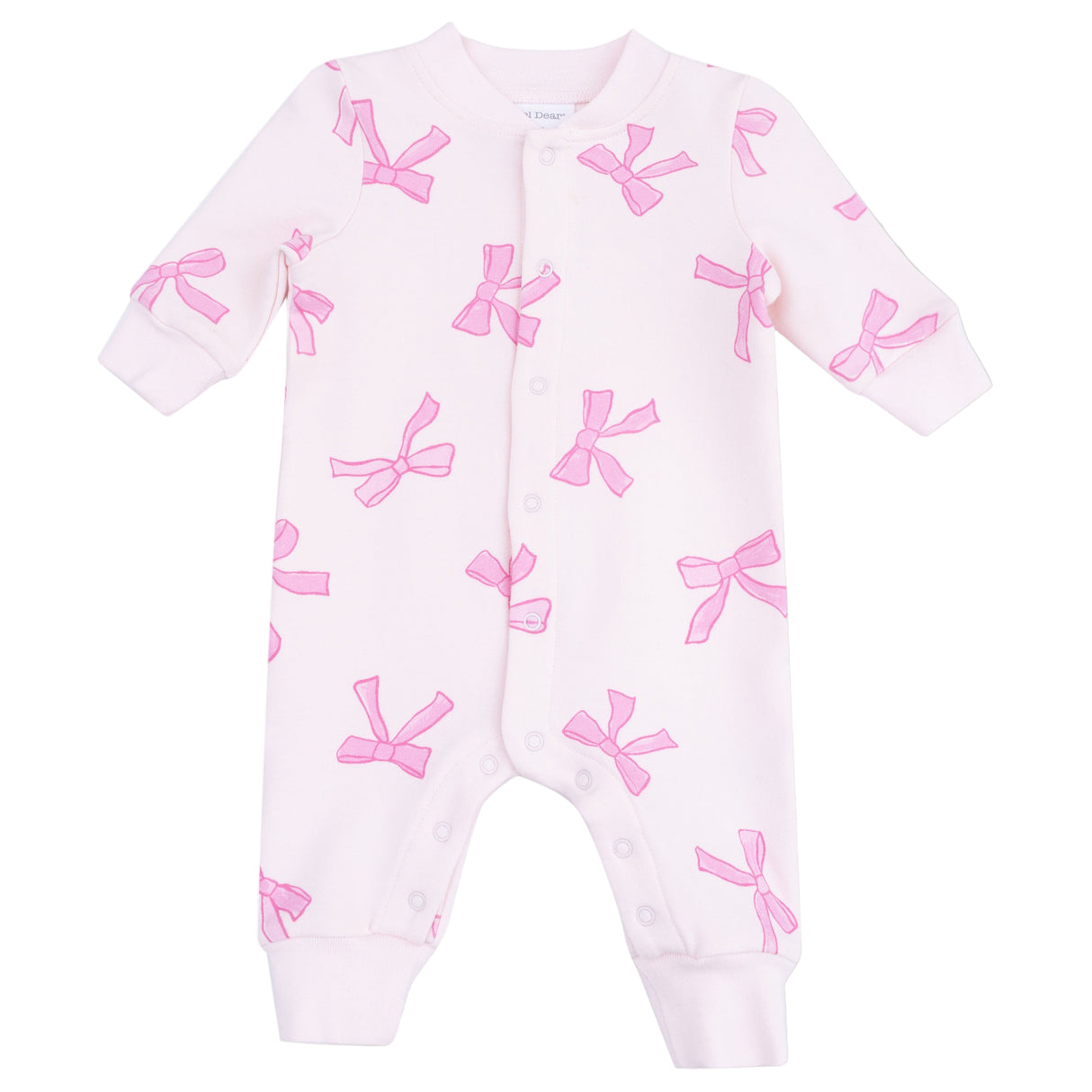 Baseball Collar Romper with Front Placket - Pretty Bows - HoneyBug 