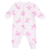 Baseball Collar Romper with Front Placket - Pretty Bows - HoneyBug 