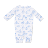 Puppy Toile Blue - Convertible Gown